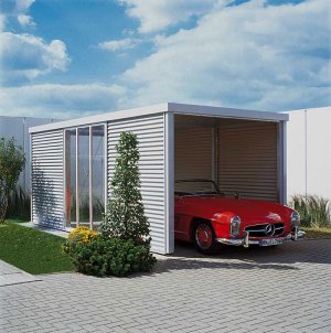 VARIA Carport mit Aluwelle und Glaspanel