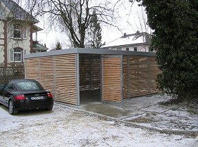 VARIA Carport mit Aluwelle und Holzpanel